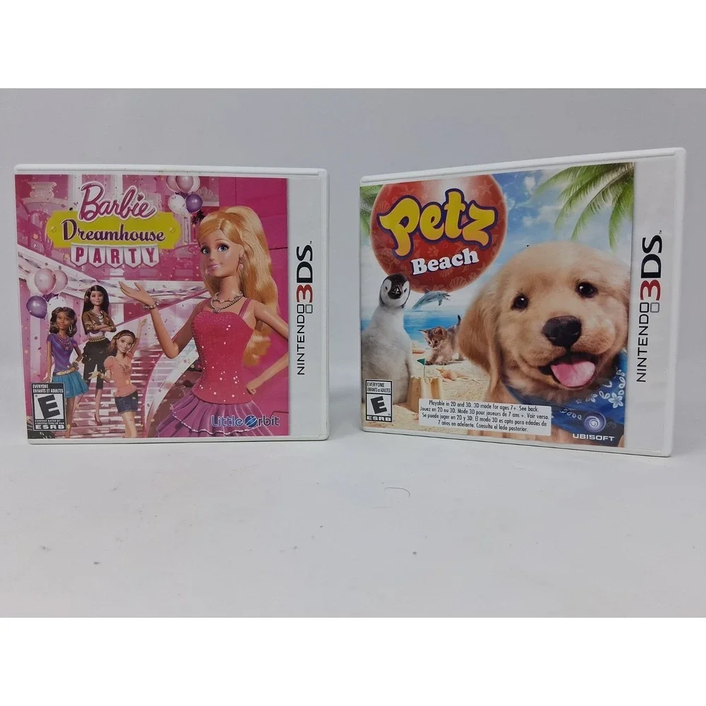 Lot 2~ Nintendo 3DS Games Petz Beach/Barbie Dreamhouse Party. CIB  Q
